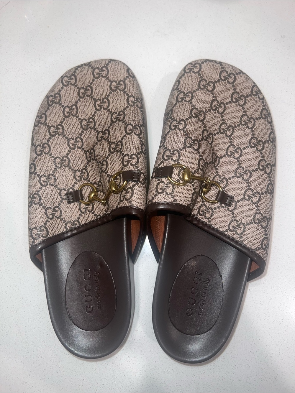 Gucci GG Canvas Horsebit Loafer in Beige and Brown - Picture 3 of 4
